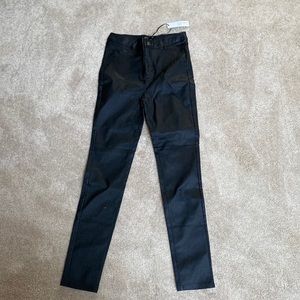 Faux leather high waisted pants